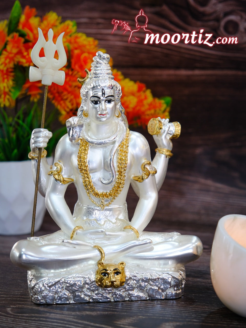 Silver Coated Shiv Ji