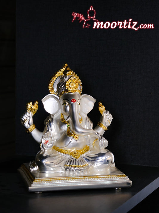 Silver & Gold Coated Ganesh Ji