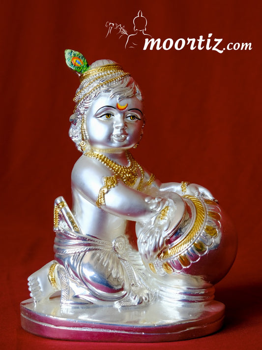 Silver & Gold Coated Laddoo Gopal